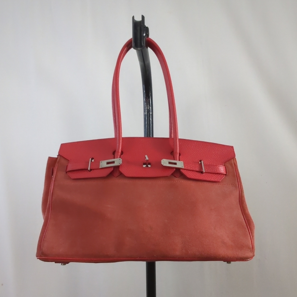 Vintage Condotti Red Suede Satchel Bag
